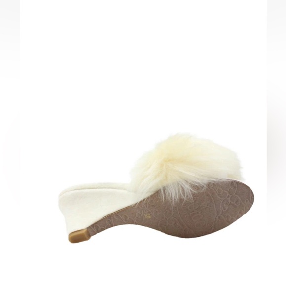 Foo Foo FooFoo fluffy vintage sheepskin feather fur shearling mule slippers 8 39 - Picture 13 of 14